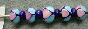 cobalt turq pink beads