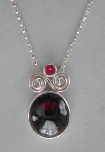 garnet tourmaline pendant